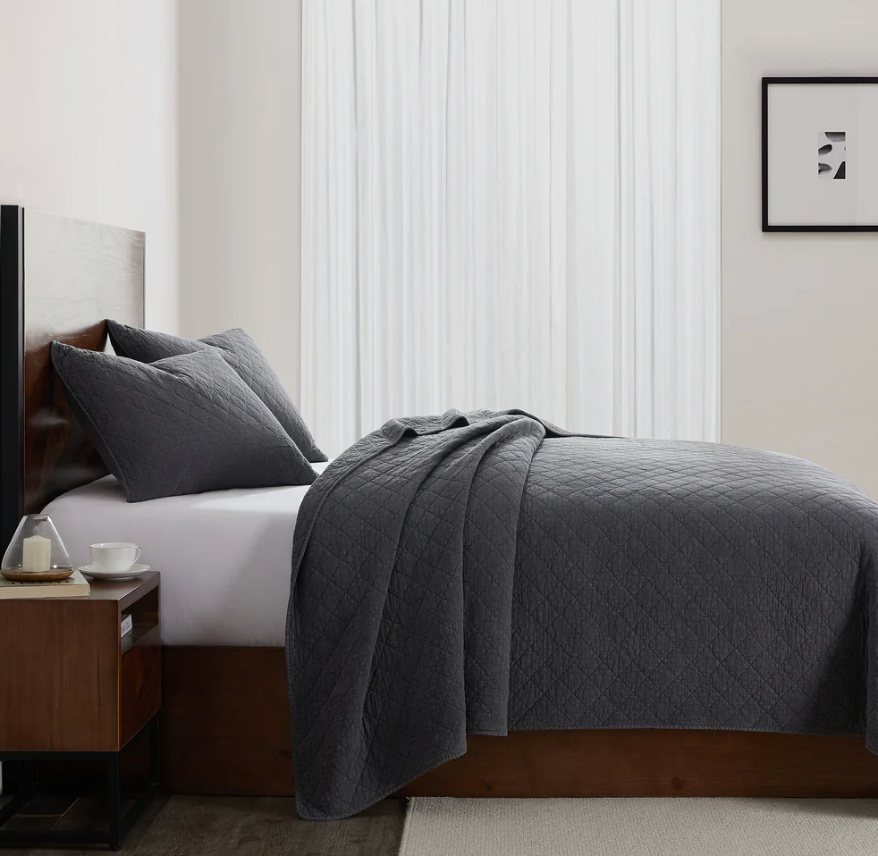 SET DE COLCHA DE ALGODON DESLAVADO