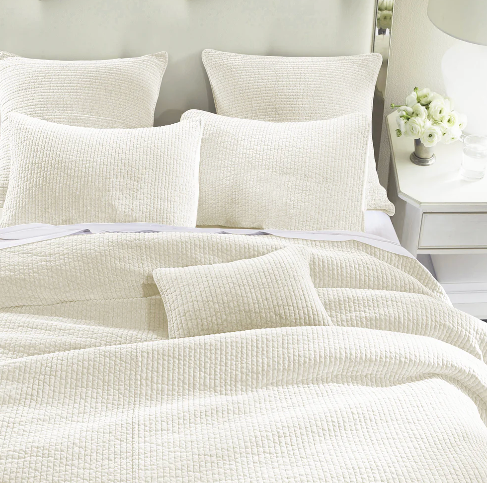 SET DE COLCHA DE TERCIOPELO DESLAVADO