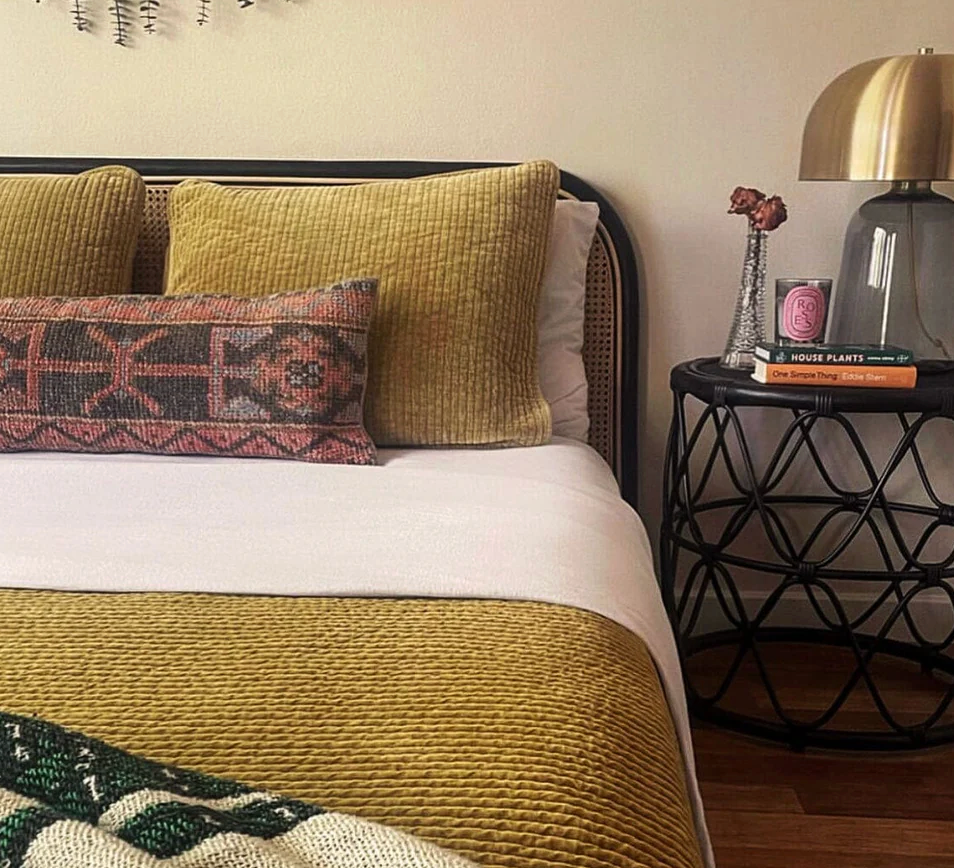 SET DE COLCHA DE TERCIOPELO DESLAVADO