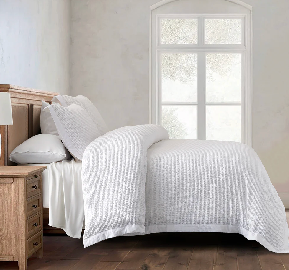 SET DE DUVET DE ALGODON WAFFLE