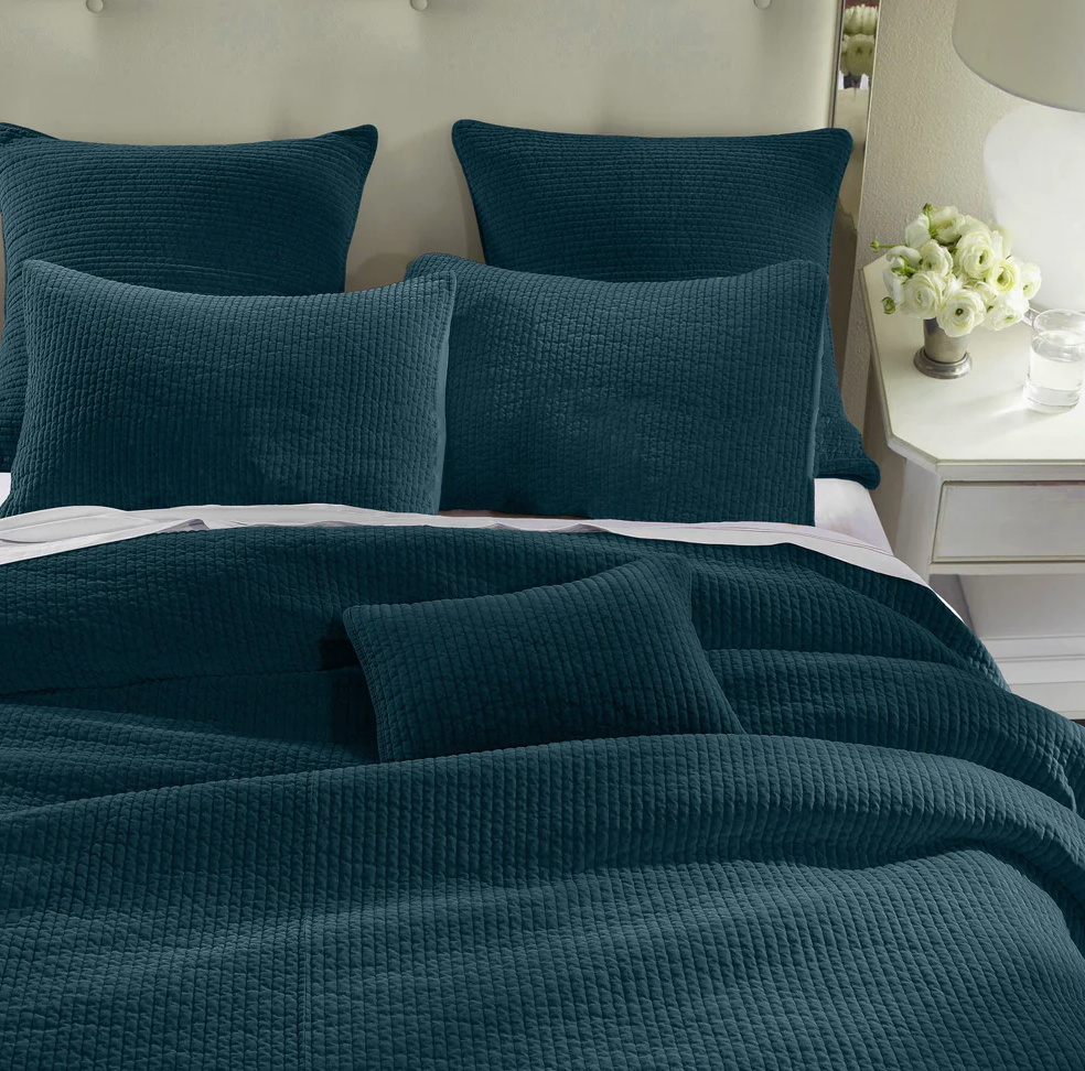 SET DE COLCHA DE TERCIOPELO DESLAVADO