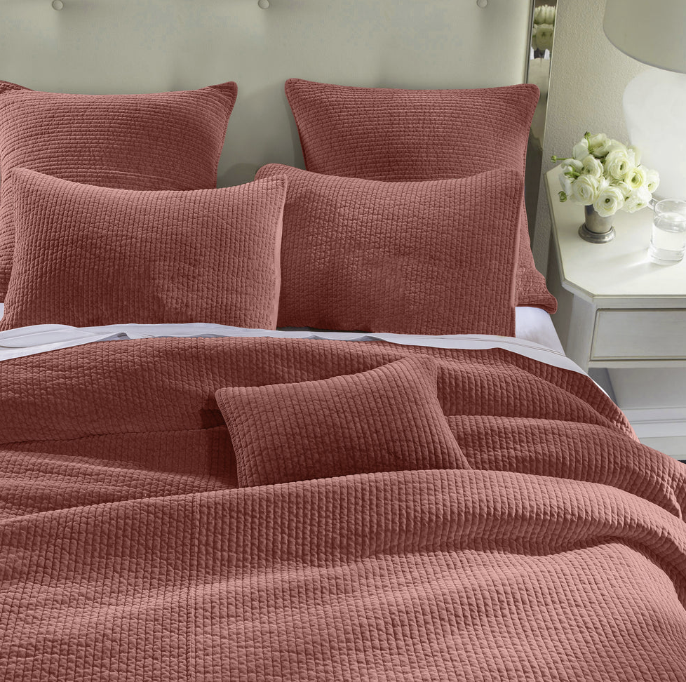 SET DE COLCHA DE TERCIOPELO DESLAVADO