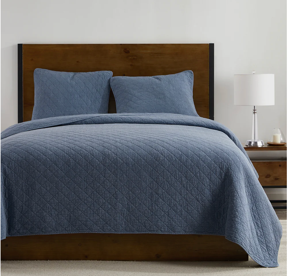 SET DE COLCHA DE ALGODON DESLAVADO